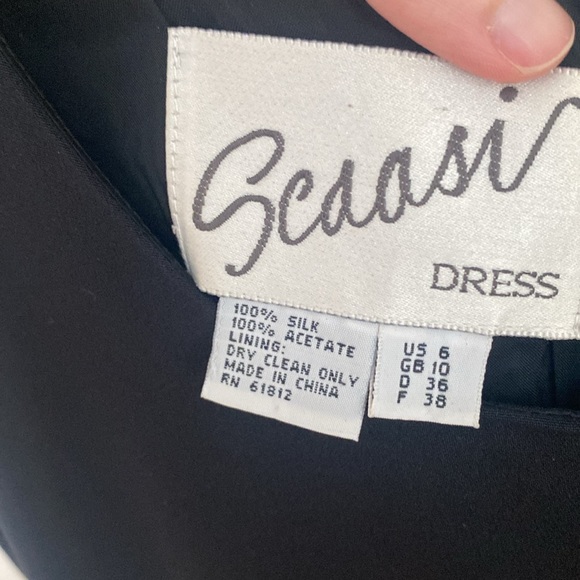 Black silk couture Scaasi dress size 6 - Picture 4 of 6